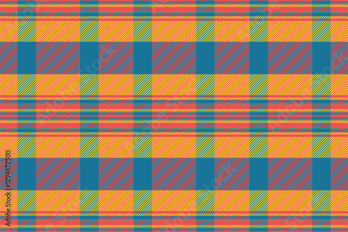 Vibrant plaid pattern in warm, cheerful colors.  Perfect for textile design, website backgrounds, or crafting projects.  This cheerful, seamless texture evokes feelings of warmth and optimism.