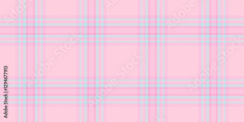 Checking plaid background pattern, knit tartan texture fabric. Twill check textile seamless vector in light and pink colors.