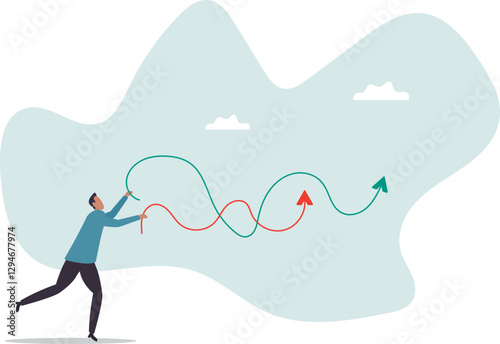 Stock market manipulation, control or influence crypto currency price or benefit or profit from investment authority.business concept.flat character.