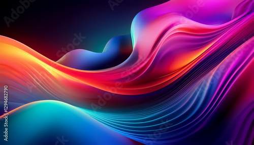 Vibrant Abstract Waves of Colorful Light and Energy