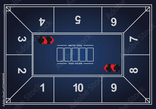 Texas holdem poker mat. vector illustration
