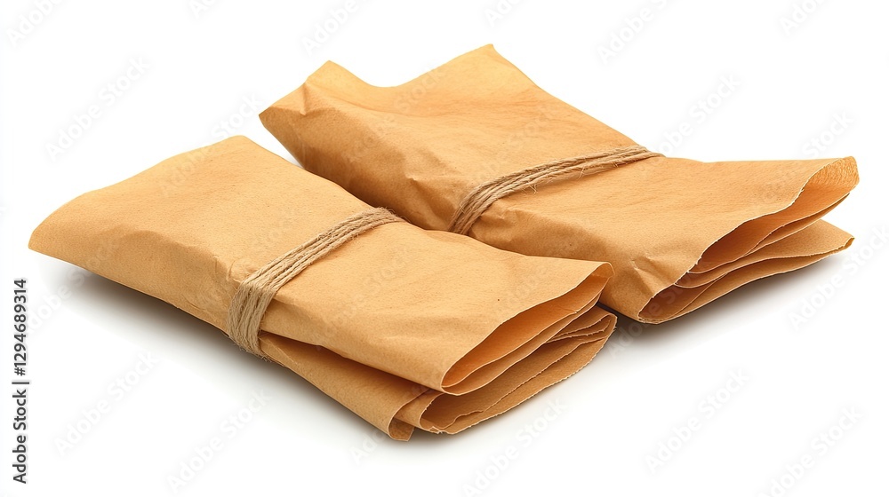 Wrapped Goods on White Background Wrapped Goods on White Background