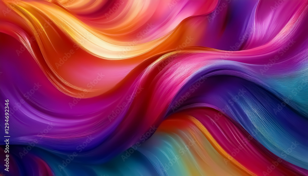 Obraz premium Vibrant Abstract Waves of Colorful Silk Textures