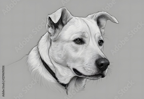 portrait of a dog (drawing/painting)