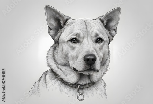 portrait of a dog (drawing/painting)