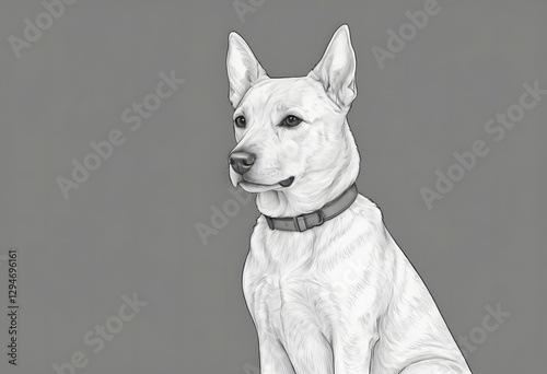 portrait of a dog (drawing/painting)