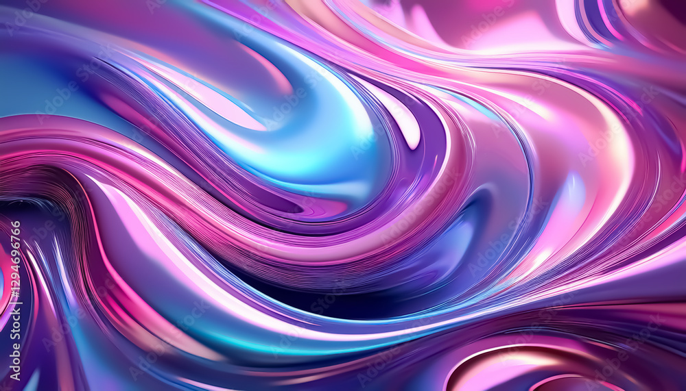 Fototapeta premium Vibrant Abstract Fluid Art with Iridescent Waves and Swirls