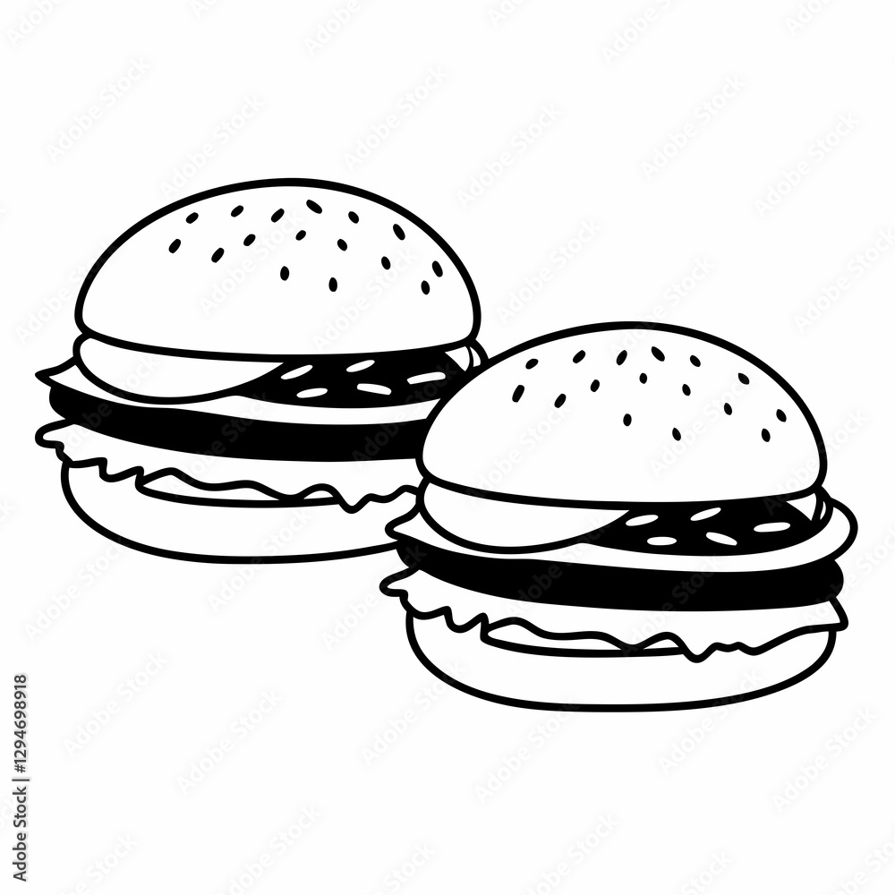 hamburger on blue background hamburger on blue background