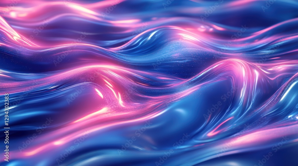 Abstract Waves of Light with Fluid Motion in Blue and Pink Tones Abstract Waves of Light with Fluid Motion in Blue and Pink Tones