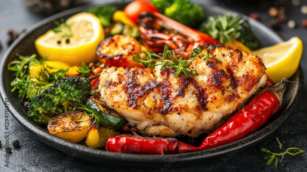 Grilled Lobster Tail with Roasted Vegetables Grilled Lobster Tail with Roasted Vegetables