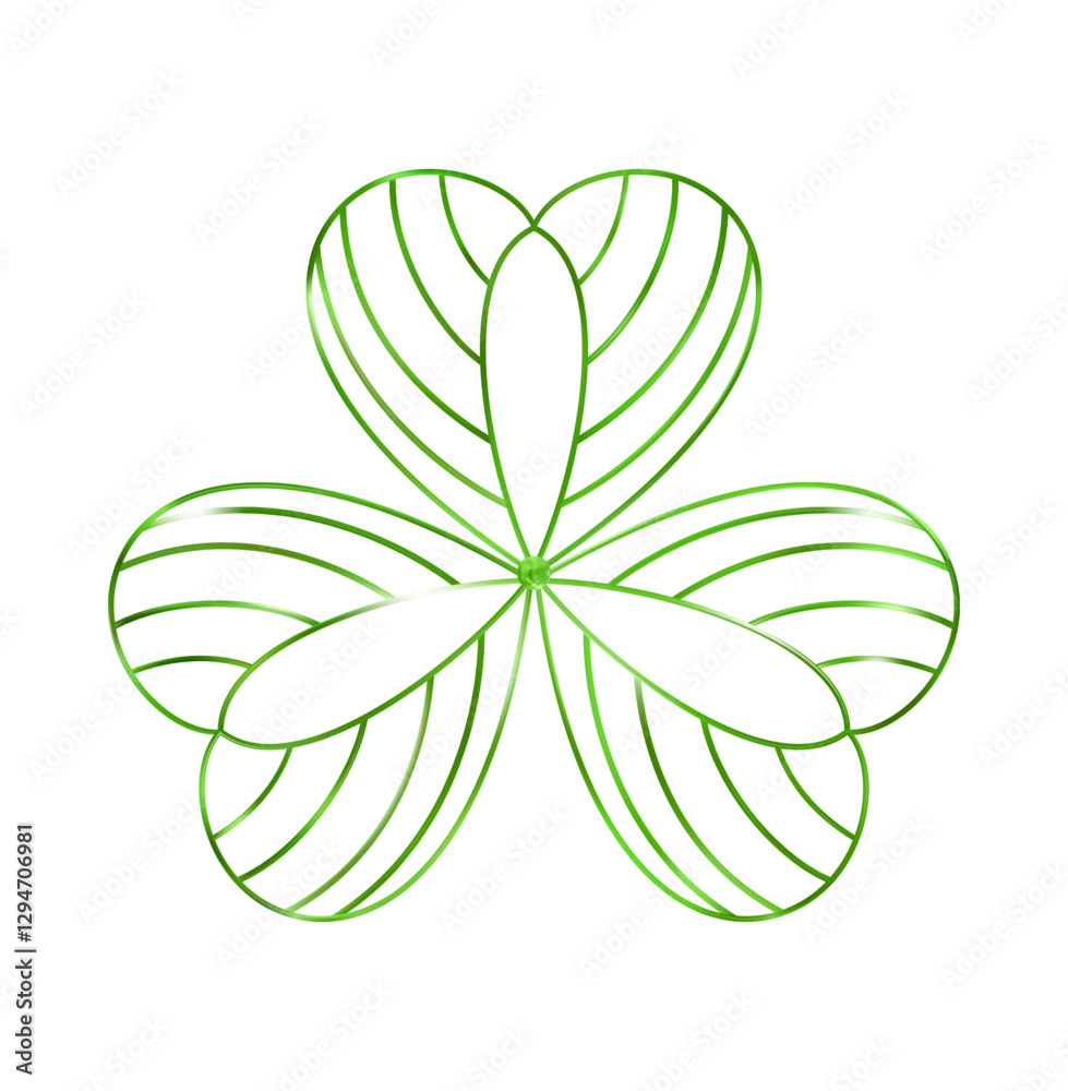 Outline Clover leaf icon. Three leaves logo. Luxury Green floral symbol. Outline Clover leaf icon. Three leaves logo. Luxury Green floral symbol.
