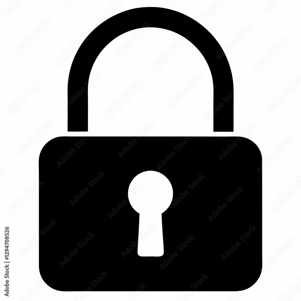 Black Lock Icon Silhouette Vector Design Black Lock Icon Silhouette Vector Design