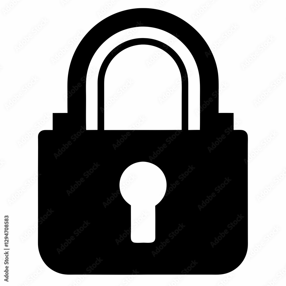Black Lock Icon Silhouette Vector Design Black Lock Icon Silhouette Vector Design