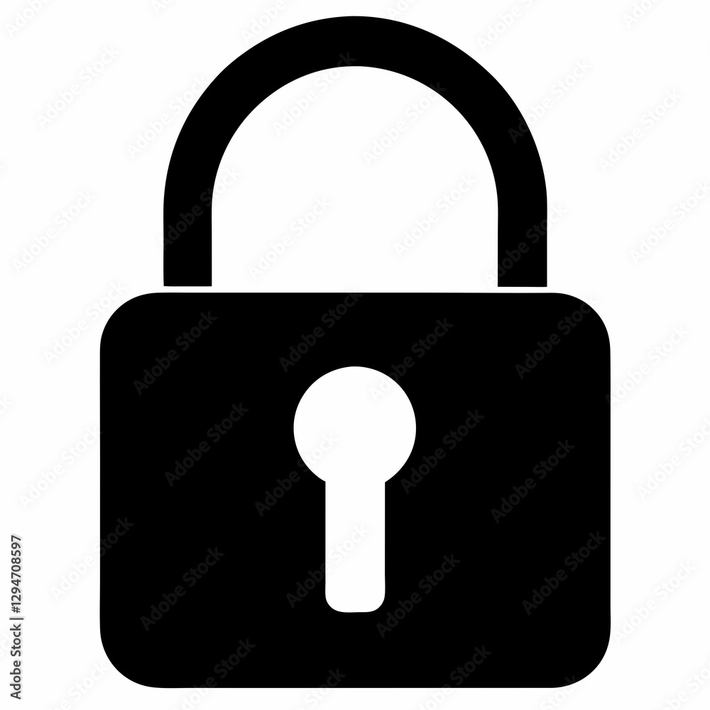 Black Lock Icon Silhouette Vector Design Black Lock Icon Silhouette Vector Design