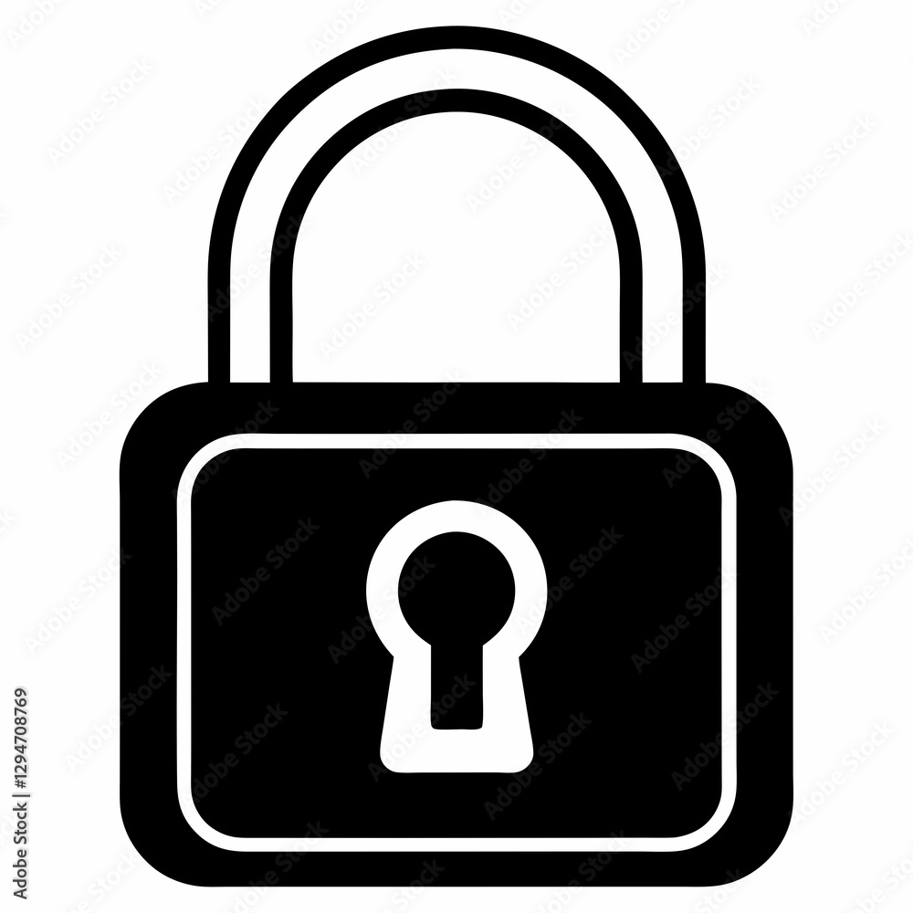 Black Lock Icon Silhouette Vector Design Black Lock Icon Silhouette Vector Design