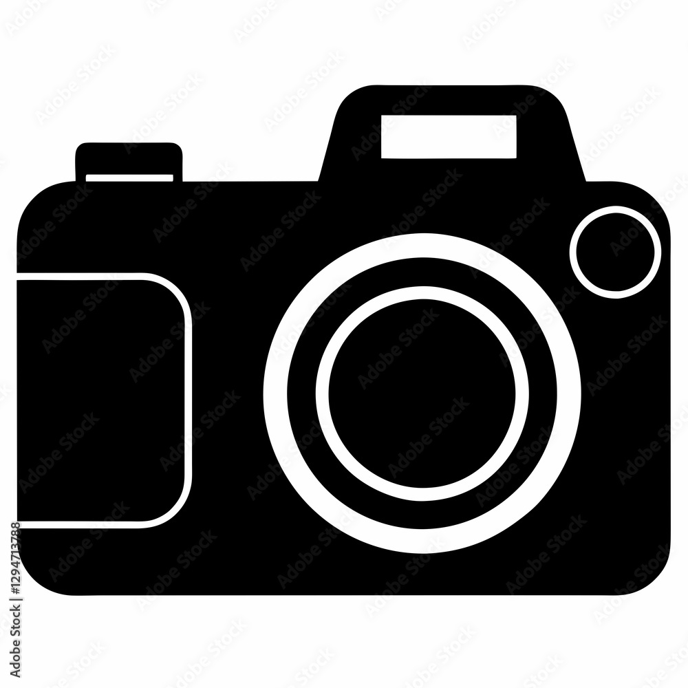 Camera Silhouette Vector Art on Clean White Background Camera Silhouette Vector Art on Clean White Background