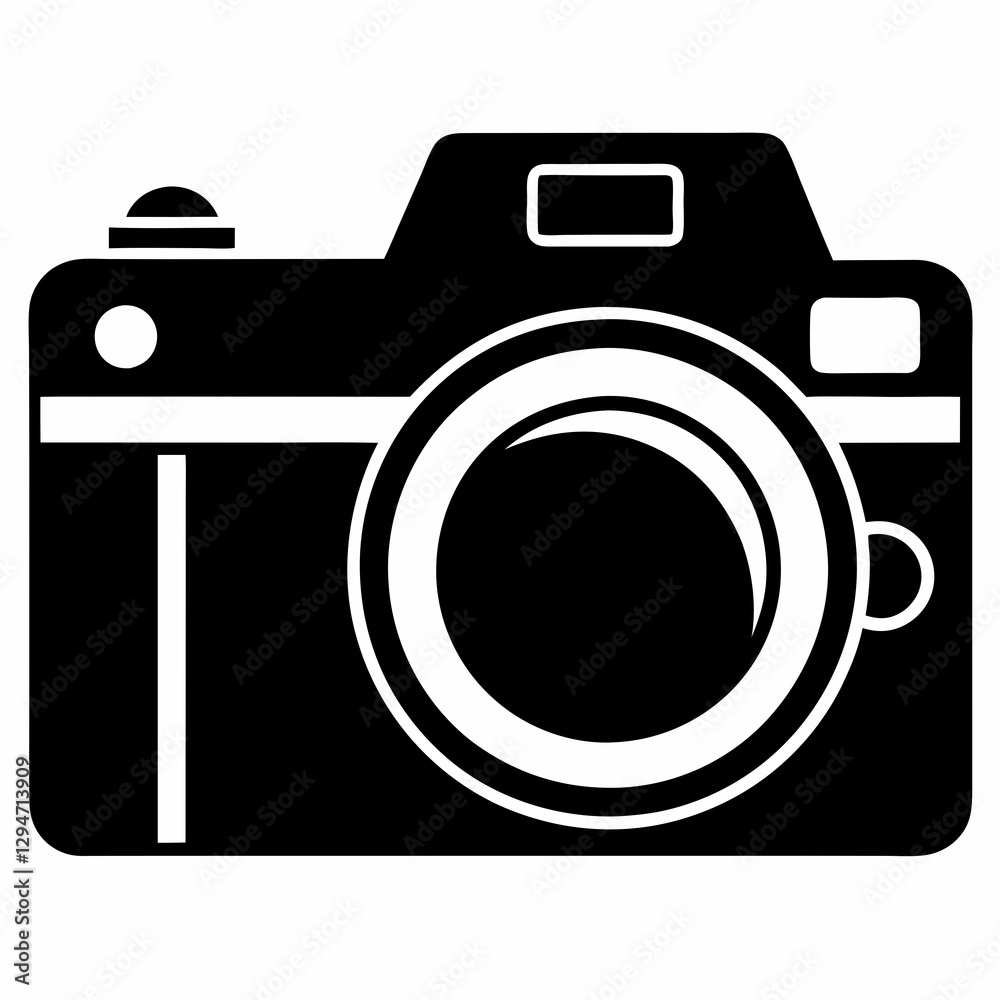 Camera Silhouette Vector Art on Clean White Background Camera Silhouette Vector Art on Clean White Background