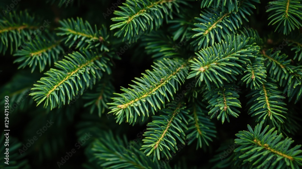 Close-up of lush green evergreen branches, showcasing the distinctive needle-like foliage. Close-up of lush green evergreen branches, showcasing the distinctive needle-like foliage.