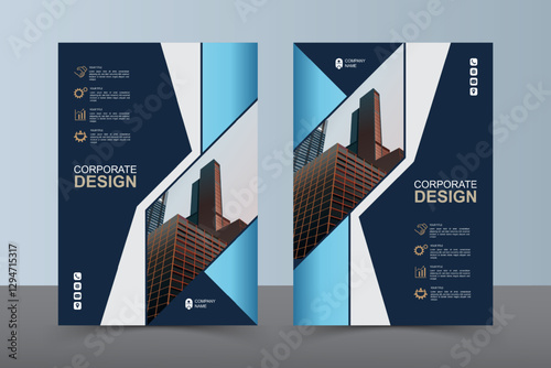Modern Layout Flyer. Corporate Book Cover Design, EPS Vector Template. Can be Adapt to Brochure, Annual Report, Magazine, Business Presentation, Poster, flyer, Banner, Website