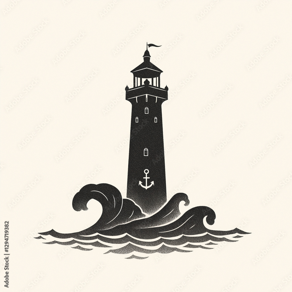 lighthouse silhouette vector
