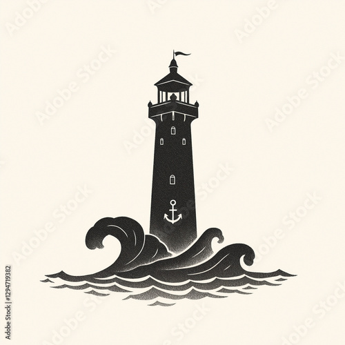 Obraz na płótnie lighthouse silhouette vector w salonie