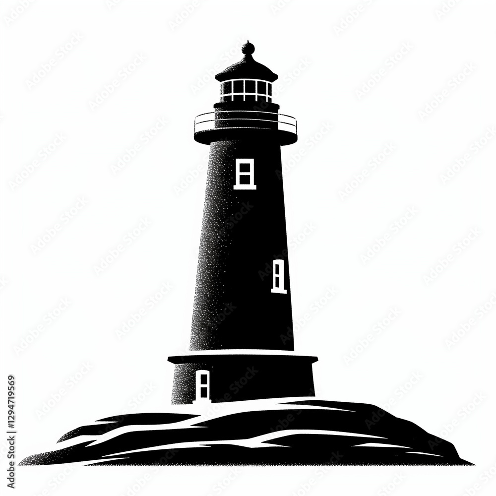 lighthouse on white