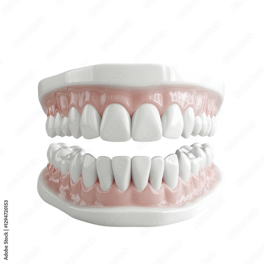 Fototapeta premium Perfect Smile Dental Teeth Model on transparent background.
