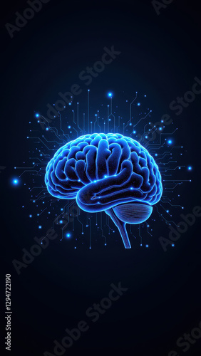 Wallpaper Mural Artificial general intelligence represented by a human brain with a digital interface overlayed on top of it. Torontodigital.ca