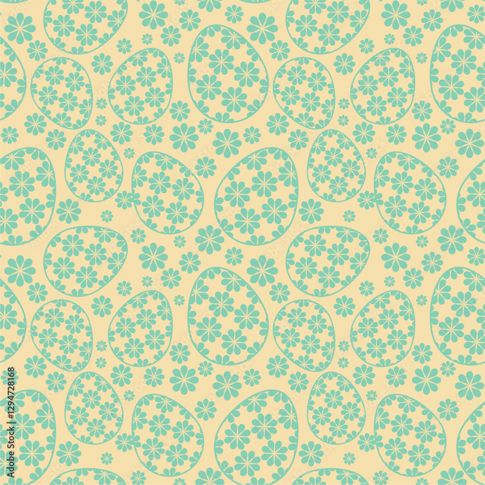 Seamless vector illustration print pattern with Easter eggs decorative background for paper, pack, textile etc Seamless vector illustration print pattern with Easter eggs decorative background for paper, pack, textile etc