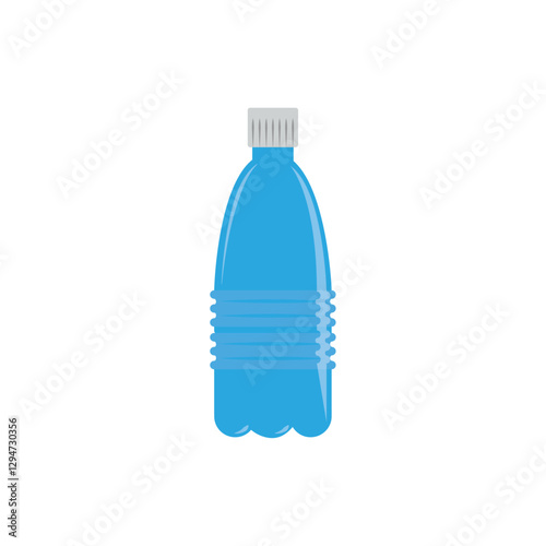 Vector image of a plastic bottle icon blue color with white background