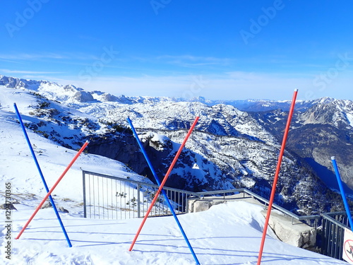 dachstein mountains in austria in winter photo