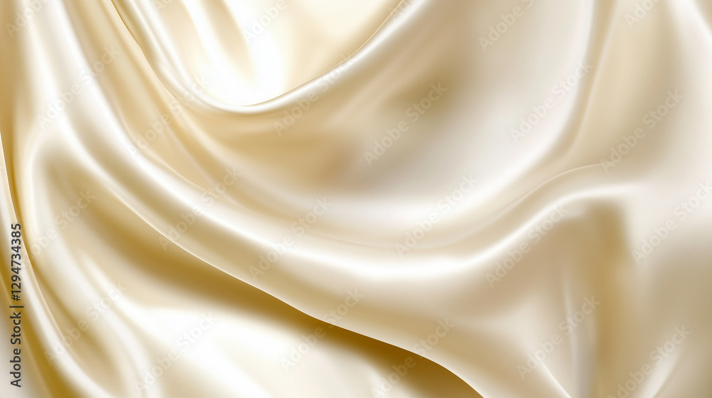 Obraz premium Smooth Ivory Silk Fabric Texture with Luxurious Folds