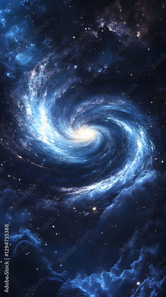 Fototapeta premium Stunning Cosmic Nebula: Vibrant Galaxy Swirling in Starry Night Sky