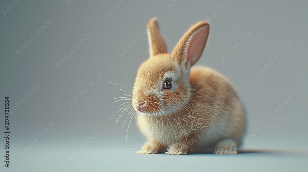 Mountain Cottontail rabbit sitting on gray surface, gazing at camera Mountain Cottontail rabbit sitting on gray surface, gazing at camera