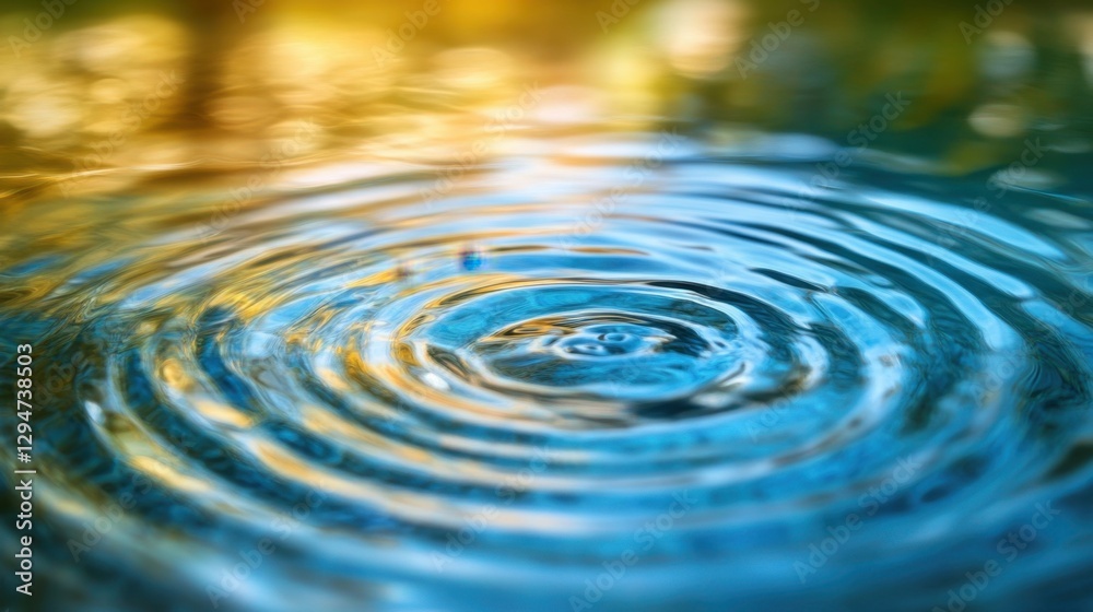 Tranquil Water Reflection: Vibrant Abstract Ripples in Nature Setting Tranquil Water Reflection: Vibrant Abstract Ripples in Nature Setting