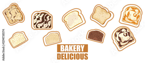 Baking illustration set. Baking, bakery, cooking, sweet products, dessert, pastries concept. Vector illustrations isolated on white background for posters, banners, cards, and advertisements.	