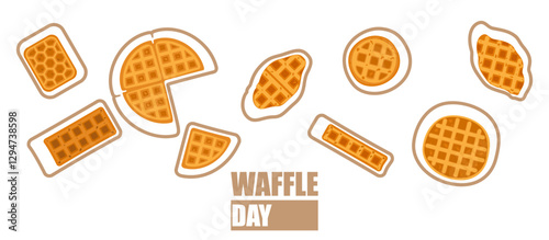Baking illustration set. Baking, waffles, bakery, cooking, sweet products, dessert, pastries concept. Vector illustrations isolated on white background for posters, banners, cards, and advertisements.