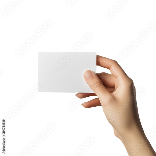  Isolated Hand Holding Blank Card – Transparent Background Mockup