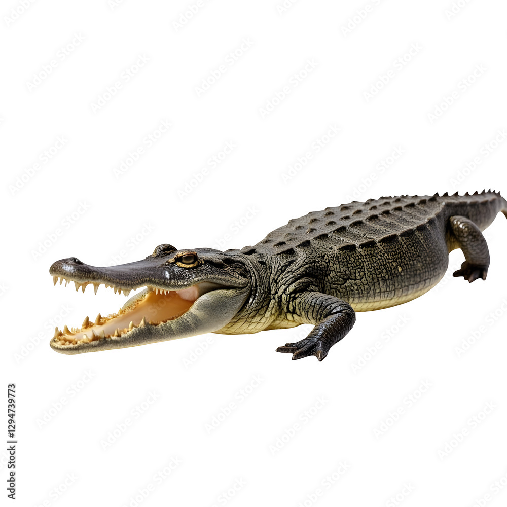Fototapeta premium Crocodile isolated on transparent background. Crocodile png