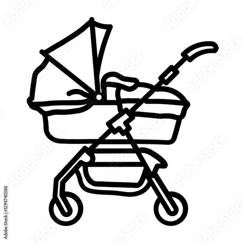 Baby Stroller Vector illustration Icon