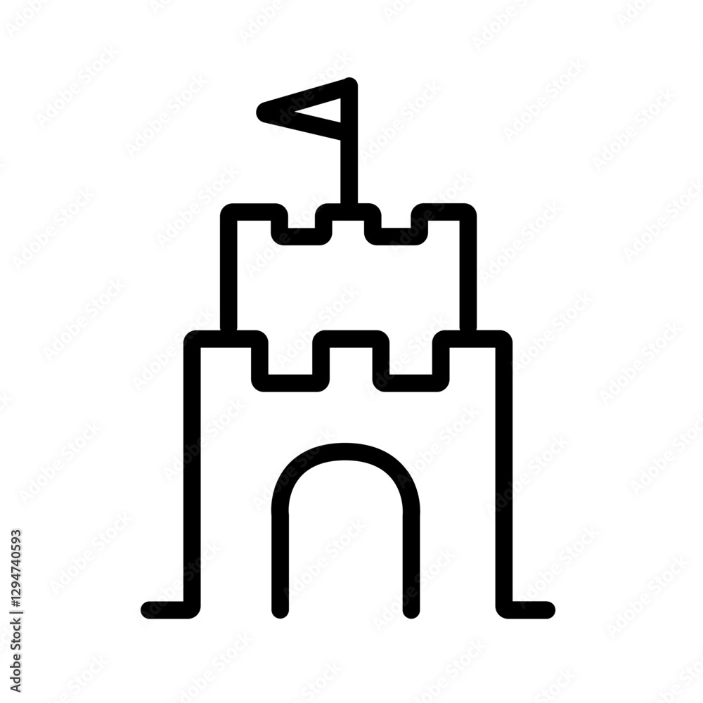 Sand Castle, Beach Day Vector illustration Icon Sand Castle, Beach Day Vector illustration Icon