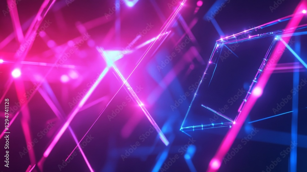 Abstract Pink and Blue Glowing Geometric Shapes Background Abstract Pink and Blue Glowing Geometric Shapes Background
