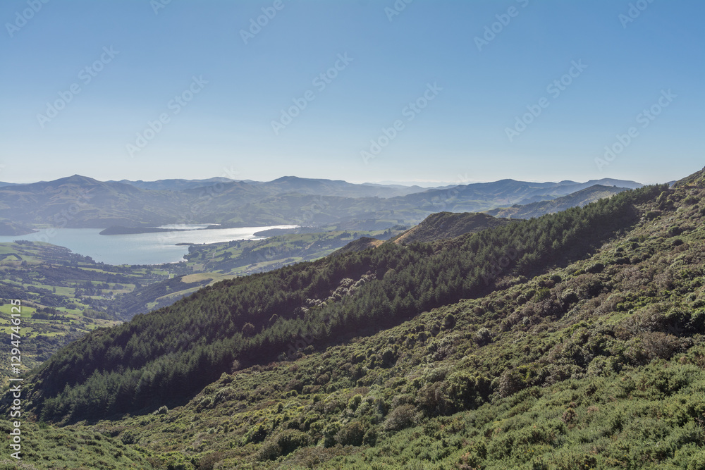 Banks Peninsula scenic view, New Zealand Banks Peninsula scenic view, New Zealand