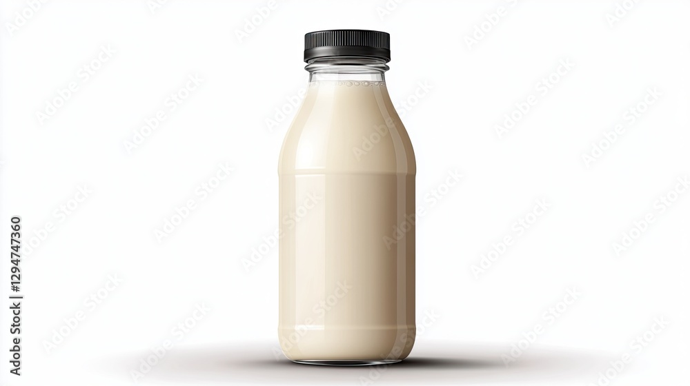 Bottle of milk isolated on transparent background, perfect for food and beverage designs. Bottle of milk isolated on transparent background, perfect for food and beverage designs.