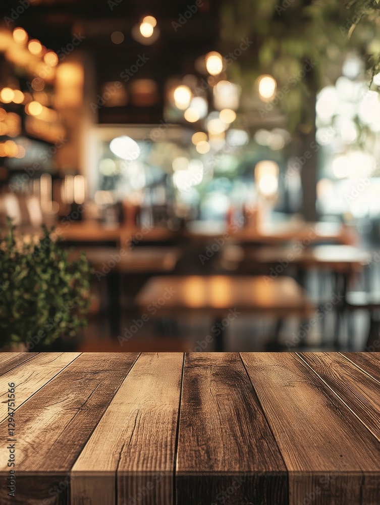 Creative blurry background with wooden desk and blurred cafe or restaurant interior. Mock up Creative blurry background with wooden desk and blurred cafe or restaurant interior. Mock up
