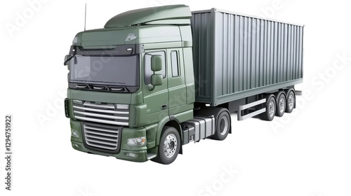 Digital illustration of truck delivery in urban transport event