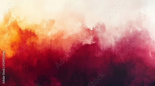 Abstract Textured Painting with Red and Orange Hues