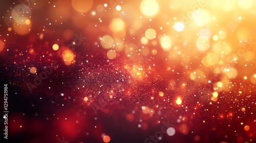 Glowing Bokeh Lights with Sparkling Golden Particles