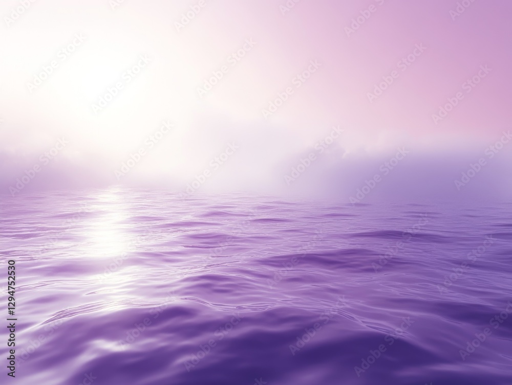 Obraz premium Dreamy purple ocean with soft sunlight