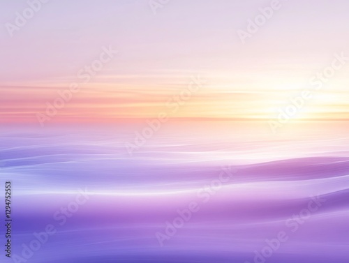 Dreamy pastel ocean with soft sunset glow